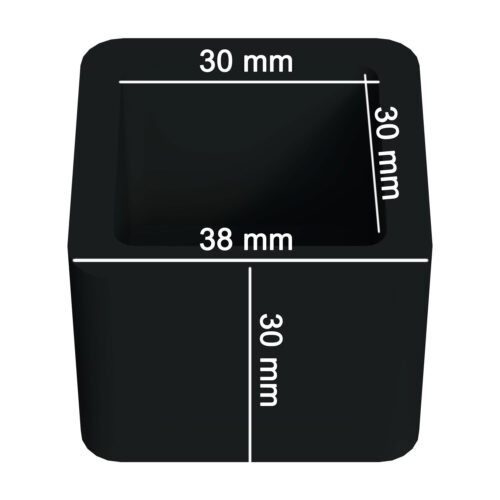 Sessiz Tip Sandalye Pabucu Masa Sandalye Zemin Koruyucu 30x30 Mm Siyah-3.jpg