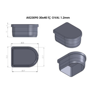 30x40 Mm D Düz İç Profil Tapası Siyah-2.jpg