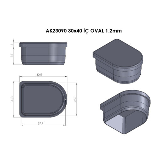 30x40 Mm D Düz İç Profil Tapası Siyah-2.jpg