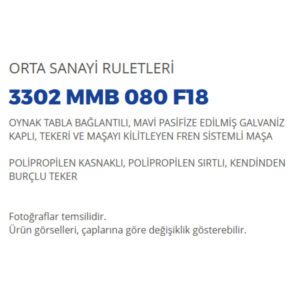 Mavi Pasifize Edilmiş Galvaniz Kaplı Maşa Polipropilen Kasnaklı