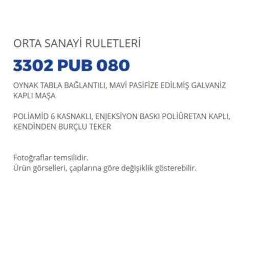 Mavi Pasifize Edilmiş Galvaniz Kaplı Maşa Poliamid 6 Kasnaklı