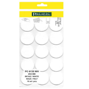 Pacific Yuvarlak Yapışkanlı Sandalye Koltuk Mobilya Ayak Keçesi Felt 35 Mm Beyaz-1.jpg