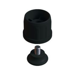 38 Mm Kademeli Plastik Rotil Ayak M8 - Boru Profil Ayağı Tezgah Ayarlı Ayak Siyah-1.jpg