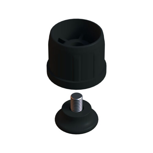 38 Mm Kademeli Plastik Rotil Ayak M8 - Boru Profil Ayağı Tezgah Ayarlı Ayak Siyah-1.jpg