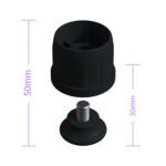 38 Mm Kademeli Plastik Rotil Ayak M8 - Boru Profil Ayağı Tezgah Ayarlı Ayak Siyah-4.jpg