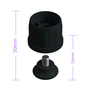 38 Mm Kademeli Plastik Rotil Ayak M8 - Boru Profil Ayağı Tezgah Ayarlı Ayak Siyah-4.jpg