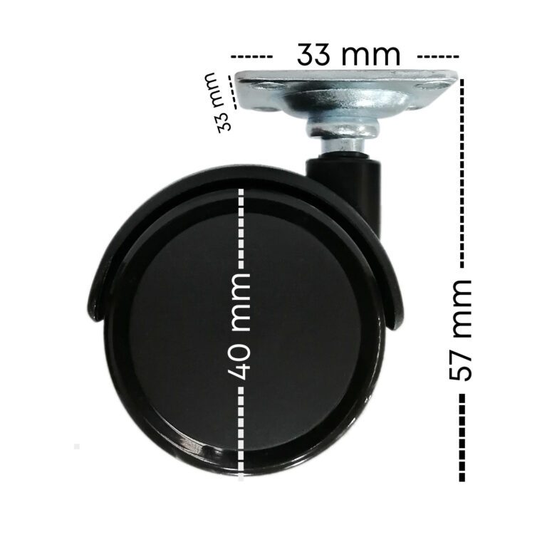 Oynak Tablalı Dolap Sehpa Masa Ayağı Mobilya Tekerleği 40 Mm Siyah-2.jpg