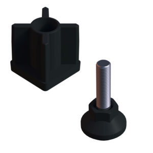 40x40 Mm Plastik Rotil Ayak M12 - Profil Ayağı Tezgah Ayarlı Ayak Siyah-2.jpg