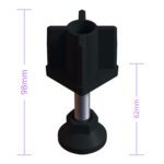 40x40 Mm Plastik Rotil Ayak M12 - Profil Ayağı Tezgah Ayarlı Ayak Siyah-4.jpg