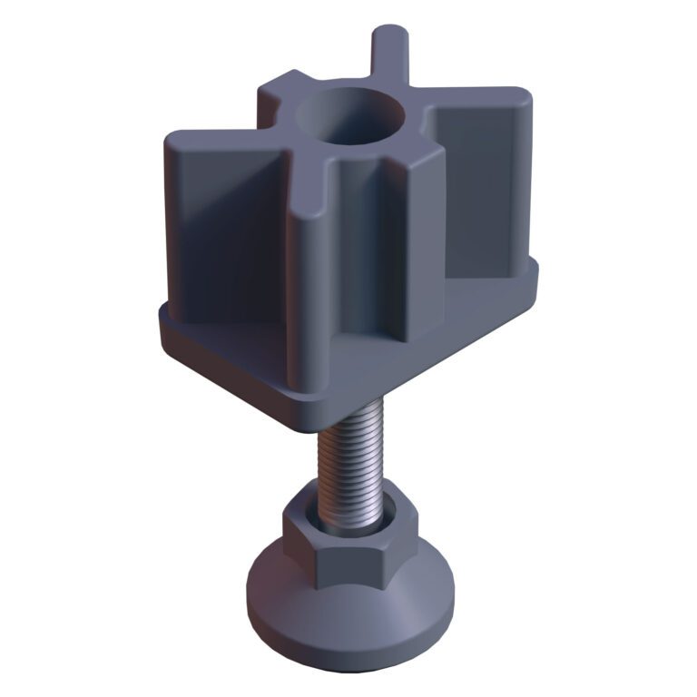 40x60 Mm Plastik Rotil Ayak - Profil Ayağı Tezgah Ayarlı Ayak Gri-1.jpg