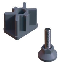 40x60 Mm Plastik Rotil Ayak - Profil Ayağı Tezgah Ayarlı Ayak Gri-2.jpg