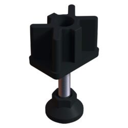 40x60 Mm Plastik Rotil Ayak - Profil Ayağı Tezgah Ayarlı Ayak Siyah-1.jpg