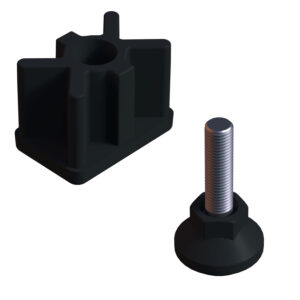 40x60 Mm Plastik Rotil Ayak - Profil Ayağı Tezgah Ayarlı Ayak Siyah-2.jpg