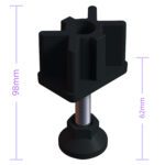 40x60 Mm Plastik Rotil Ayak - Profil Ayağı Tezgah Ayarlı Ayak Siyah-4.jpg