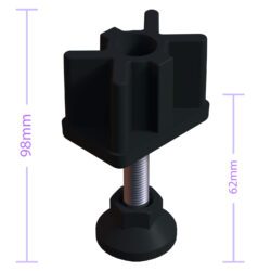 40x60 Mm Plastik Rotil Ayak - Profil Ayağı Tezgah Ayarlı Ayak Siyah-4.jpg