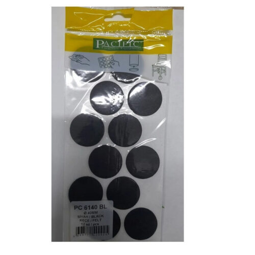 Pacific Yuvarlak Yapışkanlı Sandalye Koltuk Mobilya Ayak Keçesi Felt 40 Mm Siyah-2.jpg