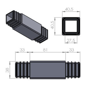 40x40 Mm Kademeli Profil Ara Bağl Aparatı Siyah-3.jpg