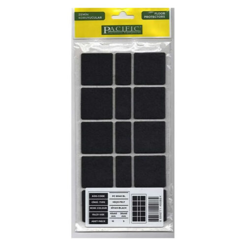 Pacific Kare Yapışkanlı Sandalye Koltuk Mobilya Ayak Keçesi Felt 40x40 Mm Siyah-1.jpg
