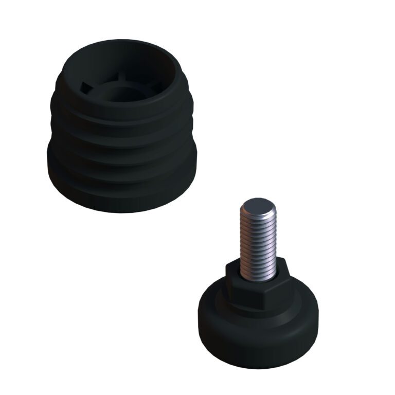 42 Mm Kademeli Plastik Rotil Ayak M10 - Boru Profil Ayağı Tezgah Ayarlı Ayak Siyah-2.jpg