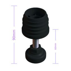 42 Mm Kademeli Plastik Rotil Ayak M10 - Boru Profil Ayağı Tezgah Ayarlı Ayak Siyah-4.jpg