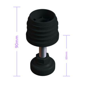 42 Mm Kademeli Plastik Rotil Ayak M10 - Boru Profil Ayağı Tezgah Ayarlı Ayak Siyah-4.jpg