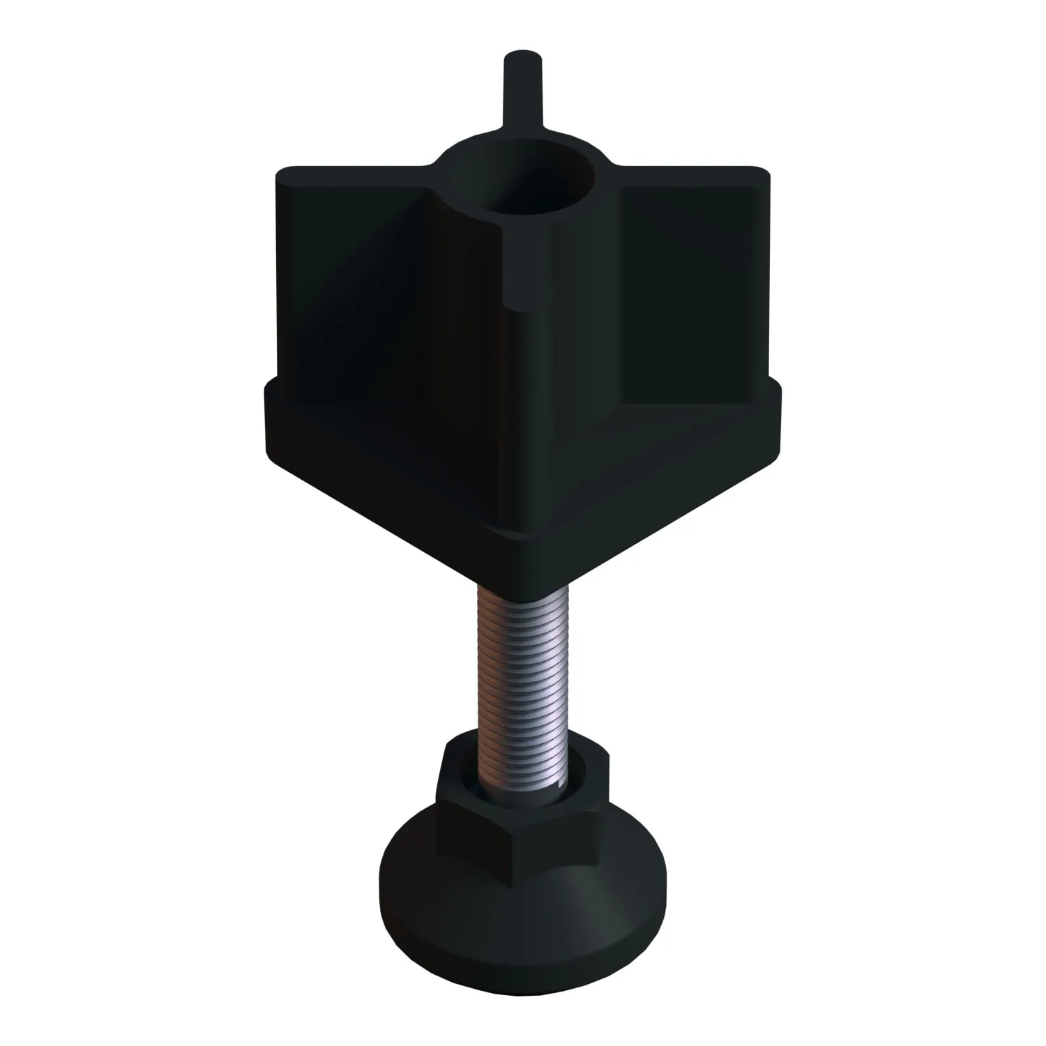 50x50 Mm Plastik Rotil Ayak - Profil Ayağı Tezgah Ayarlı Ayak Siyah-1.jpg