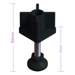 50x50 Mm Plastik Rotil Ayak - Profil Ayağı Tezgah Ayarlı Ayak Siyah-4.jpg