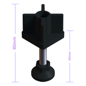 50x50 Mm Plastik Rotil Ayak - Profil Ayağı Tezgah Ayarlı Ayak Siyah-4.jpg