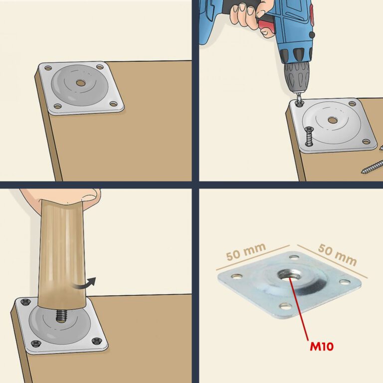Mobilya Baza Koltuk Zigon Sehpa Ayağı Masa Ayağı Metal Bağlantı Aparatı Düz Ayak Tabanı M10 Civatalı-2.jpg