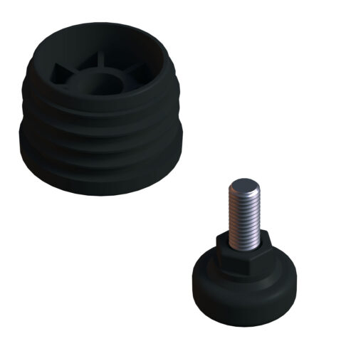 51 Mm Kademeli Plastik Rotil Ayak M10 - Boru Profil Ayağı Tezgah Ayarlı Ayak Siyah-2.jpg