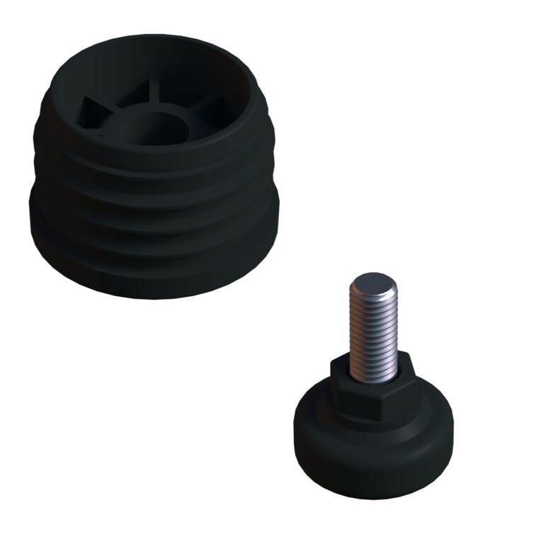 51 Mm Kademeli Plastik Rotil Ayak M10 - Boru Profil Ayağı Tezgah Ayarlı Ayak Siyah-2.jpg