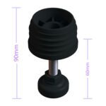 51 Mm Kademeli Plastik Rotil Ayak M10 - Boru Profil Ayağı Tezgah Ayarlı Ayak Siyah-4.jpg