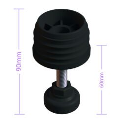 51 Mm Kademeli Plastik Rotil Ayak M10 - Boru Profil Ayağı Tezgah Ayarlı Ayak Siyah-4.jpg