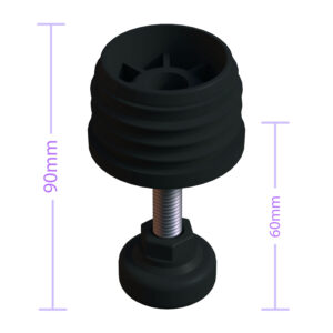 51 Mm Kademeli Plastik Rotil Ayak M10 - Boru Profil Ayağı Tezgah Ayarlı Ayak Siyah-4.jpg