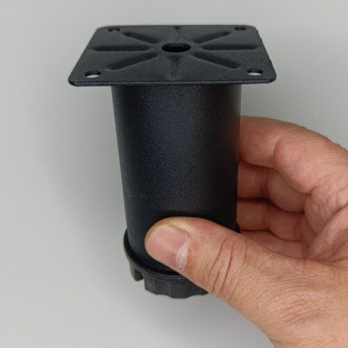 Tablalı Ayarlı Metal Dolap Tezgah Baza Sehpa Koltuk Kanepe Ayağı Texture Siyah Çap:51 Mm 10 Cm-2.jpg