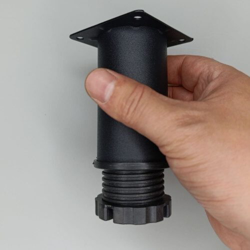 Tablalı Ayarlı Metal Dolap Tezgah Baza Sehpa Koltuk Kanepe Ayağı Texture Siyah Çap:51 Mm 10 Cm-3.jpg