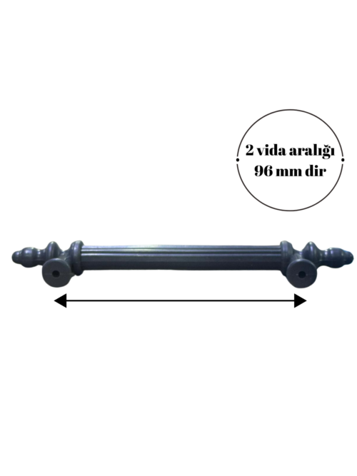 Kumru 96 Mm Çekmece Dolap Mobilya Kulpu Polimer Sert Plastik 96 Kumru Gri (1 Adet)-2.jpg