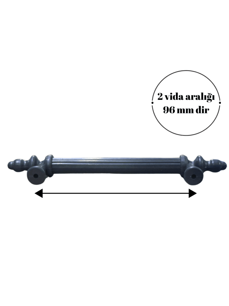 Kumru 96 Mm Çekmece Dolap Mobilya Kulpu Polimer Sert Plastik 96 Kumru Gri (1 Adet)-2.jpg