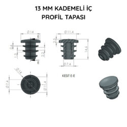 13 Mm Kademeli İç Profil Tapası Siyah-4.jpg