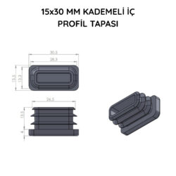 15x30 Mm Profil İçin Kademeli İçe Geçme Profil Tapası