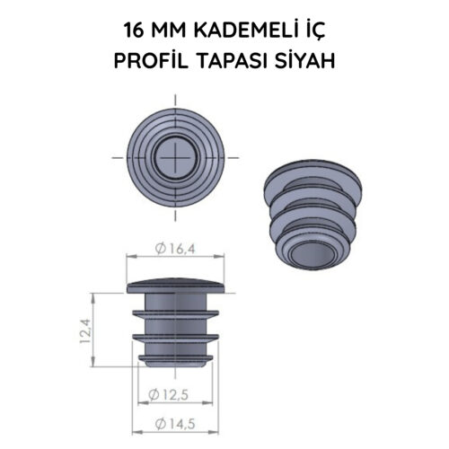 16 Mm Boru İçin Kademeli İçe Geçme Boru Tapası