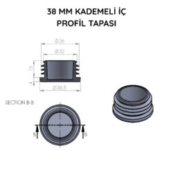 38 Mm Boru İçin Kademeli İçe Geçme Boru Tapası