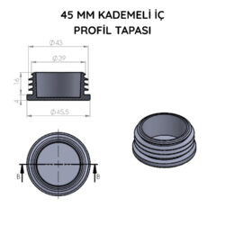45 Mm Boru İçin Kademeli İçe Geçme Boru Tapası