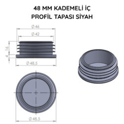 48 Mm Boru İçin Kademeli İçe Geçme Boru Tapası