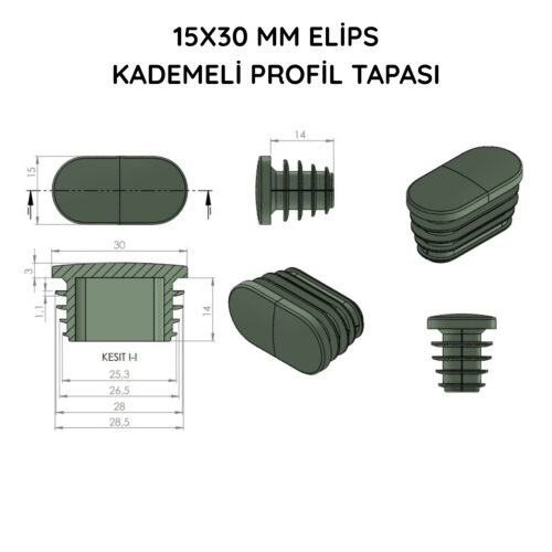 15x30 Mm Elips Kademeli Profil Tapası Siyah-4.jpg