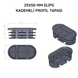 25x50 Mm Elips Kademeli Profil Tapası Siyah-4.jpg
