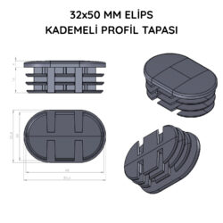 32x50 Mm Elips Kademeli Profil Tapası Ral Siyah-4.jpg