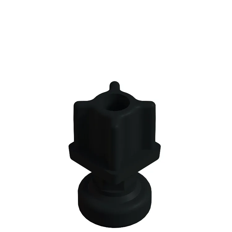 30x30 Mm Plastik 6 Köşe Rotil Ayak M10 - Profil Ayağı Tezgah Ayarlı Ayak Siyah-1.jpg