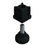 30x30 Mm Plastik 6 Köşe Rotil Ayak M10 - Profil Ayağı Tezgah Ayarlı Ayak Siyah-4.jpg