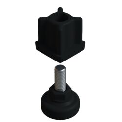 30x30 Mm Plastik 6 Köşe Rotil Ayak M10 - Profil Ayağı Tezgah Ayarlı Ayak Siyah-4.jpg